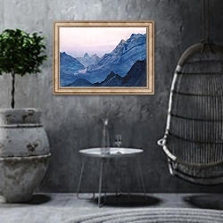 «Гималаи. Этюд 3» в интерьере столовой в этническом стиле