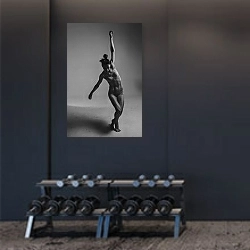 «Спортивная фигура» в интерьере фитнес-зала в темных тонах