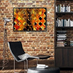 «Bonfire» в интерьере кабинета в стиле лофт с кирпичными стенами