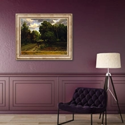 «The Crossroads of the Eagle's Nest, Fontainebleau Forest, 1843-44» в интерьере в классическом стиле в фиолетовых тонах