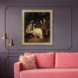 «The Connoisseurs» в интерьере гостиной с розовым диваном