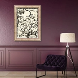 «Map of Spain» в интерьере в классическом стиле в фиолетовых тонах