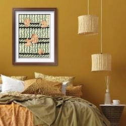 «Bijutsukai Pl.129» в интерьере спальни  в этническом стиле в желтых тонах