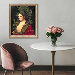 «Portrait of a Young Woman, 1506» в интерьере в классическом стиле над креслом