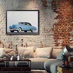 «Oldsmobile 88 Convertible '1949–50» в интерьере гостиной в стиле лофт с кирпичной стеной