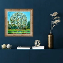 «Bow Tree Autumn,» в интерьере в классическом стиле в синих тонах