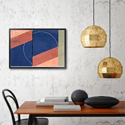 «Painting - Interrupted Circle, 2000» в интерьере кухни в стиле минимализм над столом