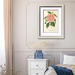 «Camellia Contessa Pasolini» в интерьере спальни в стиле прованс с синими деталями