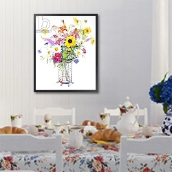 «Mixed Bouquet, 2013,» в интерьере столовой в стиле прованс над столом