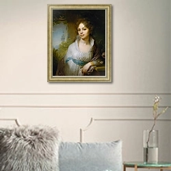 «Портрет Марии Ивановны Лопухиной» в интерьере в классическом стиле в светлых тонах