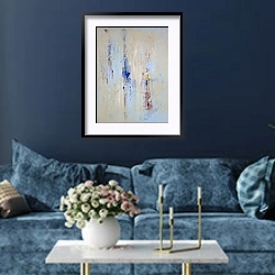 «Reminicenses. Breeze» в интерьере современной гостиной в синем цвете