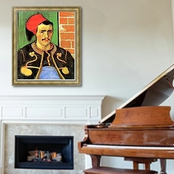 «Зуав (Поясной портрет)» в интерьере классической гостиной над камином