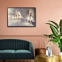 «Ballet Studio» в интерьере классической гостиной над диваном