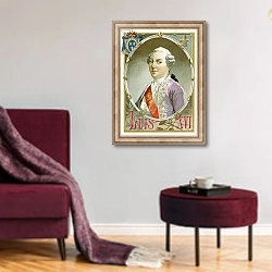 «King Louis XVI of France» в интерьере гостиной в бордовых тонах