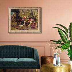«Samson and Delilah» в интерьере классической гостиной над диваном