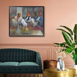 «Yemenis, 1999» в интерьере классической гостиной над диваном