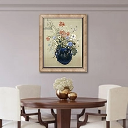 «A Vase of Blue Flowers, c.1905-08» в интерьере столовой в классическом стиле