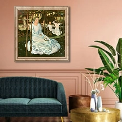 «The Orchard of the Wise Virgins, 1893» в интерьере классической гостиной над диваном