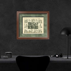 «Изобразительное искусство 1» в интерьере кабинета в черных цветах над столом