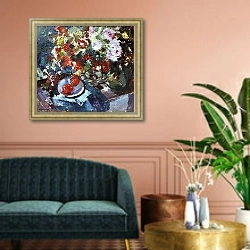 «Roses 5» в интерьере классической гостиной над диваном
