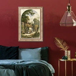 «Illustration for Croly's Domestic Love» в интерьере спальни с акцентной стеной