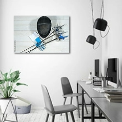 «Оборудование для фехтования» в интерьере современного офиса в минималистичном стиле