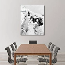 «Climbing Paradise Glacier, Rainier National Park, Washington, c.1915» в интерьере конференц-зала над столом для переговоров