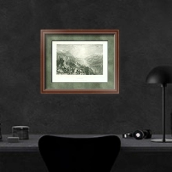 «Хайдельберг» в интерьере кабинета в черных цветах над столом
