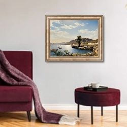 «Villa Olmo Como» в интерьере гостиной в бордовых тонах