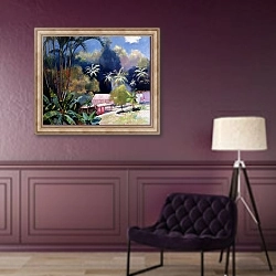 «Tropical Forest, Martinique» в интерьере в классическом стиле в фиолетовых тонах