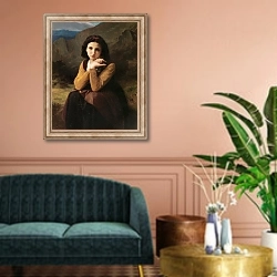 «Милая задумчивость» в интерьере классической гостиной над диваном