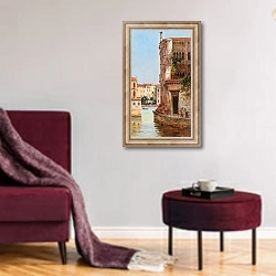 «Venice, Palazzo Contarini» в интерьере гостиной в бордовых тонах