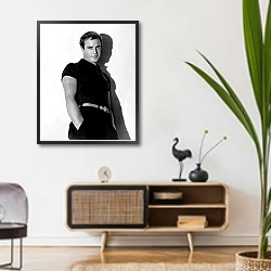 «Brando, Marlon 5» в интерьере комнаты в стиле ретро над тумбой