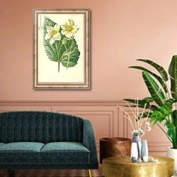 «White Begonia» в интерьере классической гостиной над диваном