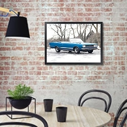 «Plymouth GTX Convertible '1968» в интерьере кухни в стиле лофт с кирпичной стеной