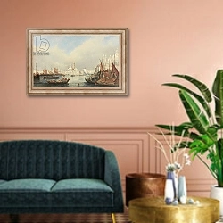 «St. Mark's Venice» в интерьере классической гостиной над диваном