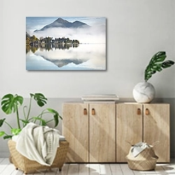 «Германия. Горное озеро в Баварии #10» в интерьере современной комнаты над комодом