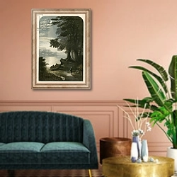 «Illustration for Milton's Il Penseroso» в интерьере классической гостиной над диваном