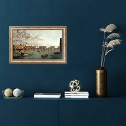 «View of Old London Bridge» в интерьере в классическом стиле в синих тонах