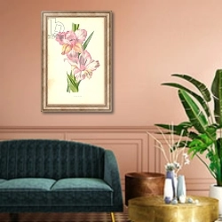«Gladiolus» в интерьере классической гостиной над диваном