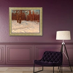 «Winter Landscape at Dusk» в интерьере в классическом стиле в фиолетовых тонах