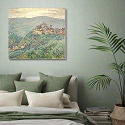 «Pelago-Tuscany » в интерьере современной спальни в зеленых тонах