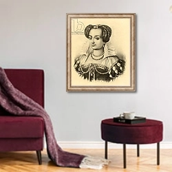 «Marguerite de Valois» в интерьере гостиной в бордовых тонах