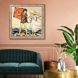 «Peter Pan and Wendy 42» в интерьере классической гостиной над диваном