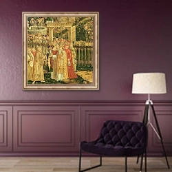 «The Vineyard of the Lord, 1569 4» в интерьере в классическом стиле в фиолетовых тонах