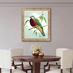 «Magnificent Fruit Pigeon» в интерьере столовой в классическом стиле