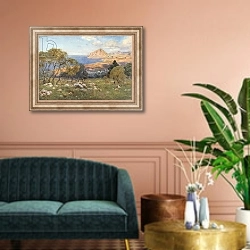 «Monte Cofano from Portarella, Trapani» в интерьере классической гостиной над диваном