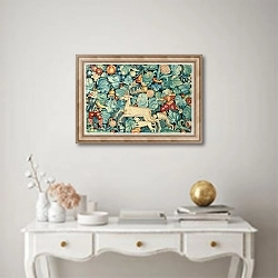 «Feuilles de Choux hunting tapestry panel» в интерьере в классическом стиле над столом