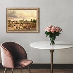 «La Place de la Concorde in 1829 1» в интерьере в классическом стиле над креслом