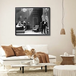 «Laurel & Hardy (Do Detectives Think)» в интерьере светлой гостиной в стиле ретро